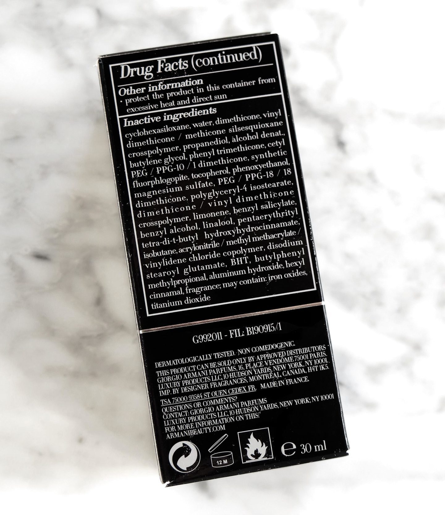 Armani Power Fabric Foundation Ingredients | The Beauty Look Book