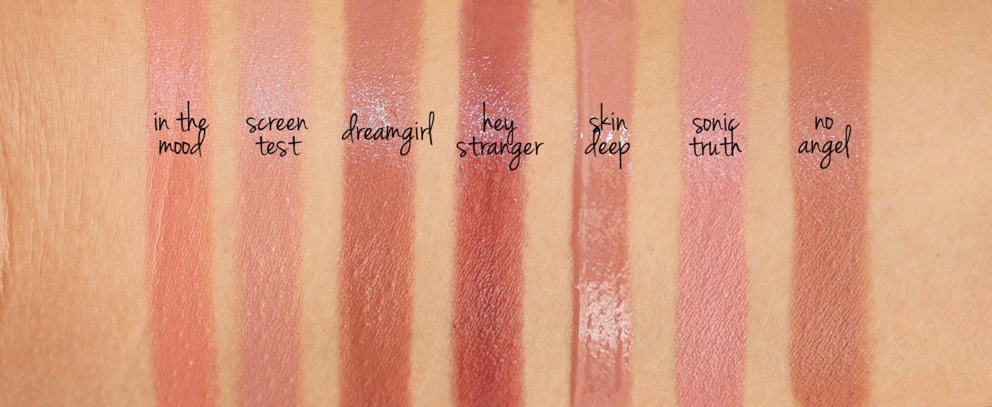 Marc Jacobs Beauty Le Marc Lip Creme, New Nudes Sheer Gel Lipstick and Enamored Hi-Shine Lip Lacquer Lipgloss swatched | The Beauty Look Book
