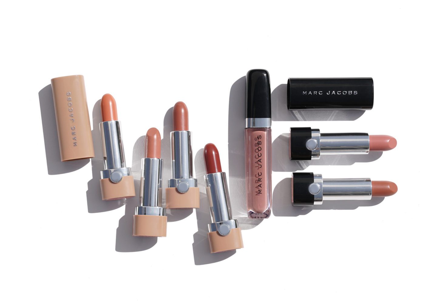 Marc Jacobs Beauty Le Marc Lip Creme, New Nudes Sheer Gel Lipstick and Enamored Hi-Shine Lip Lacquer Lipgloss | The Beauty Look Book