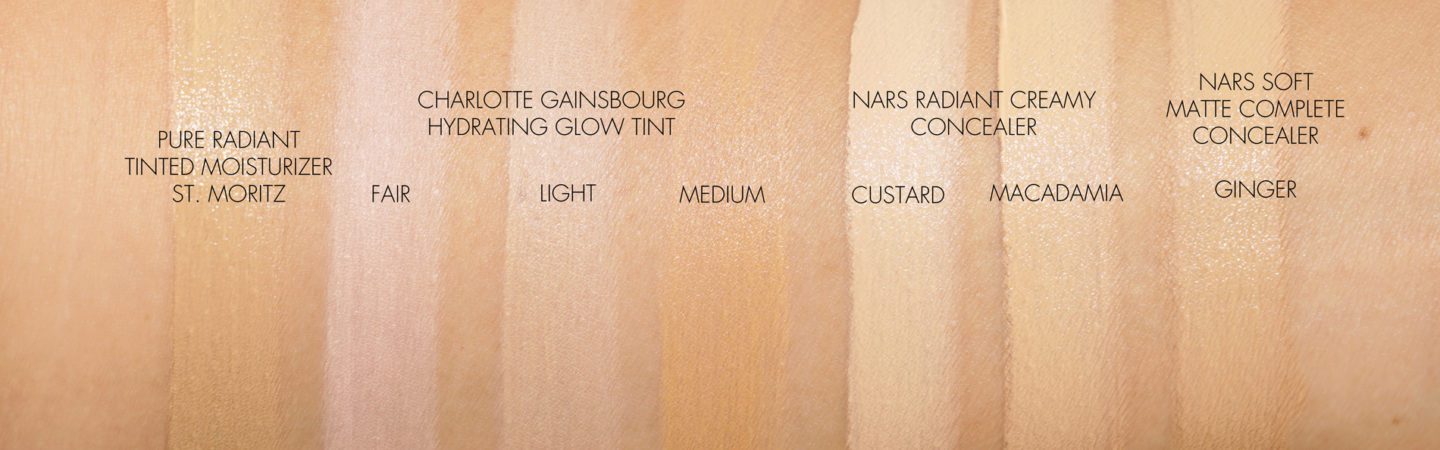 NARS Hydrating Glow Tint Swatches Fair, Light, Medium | The Beauty Look Book