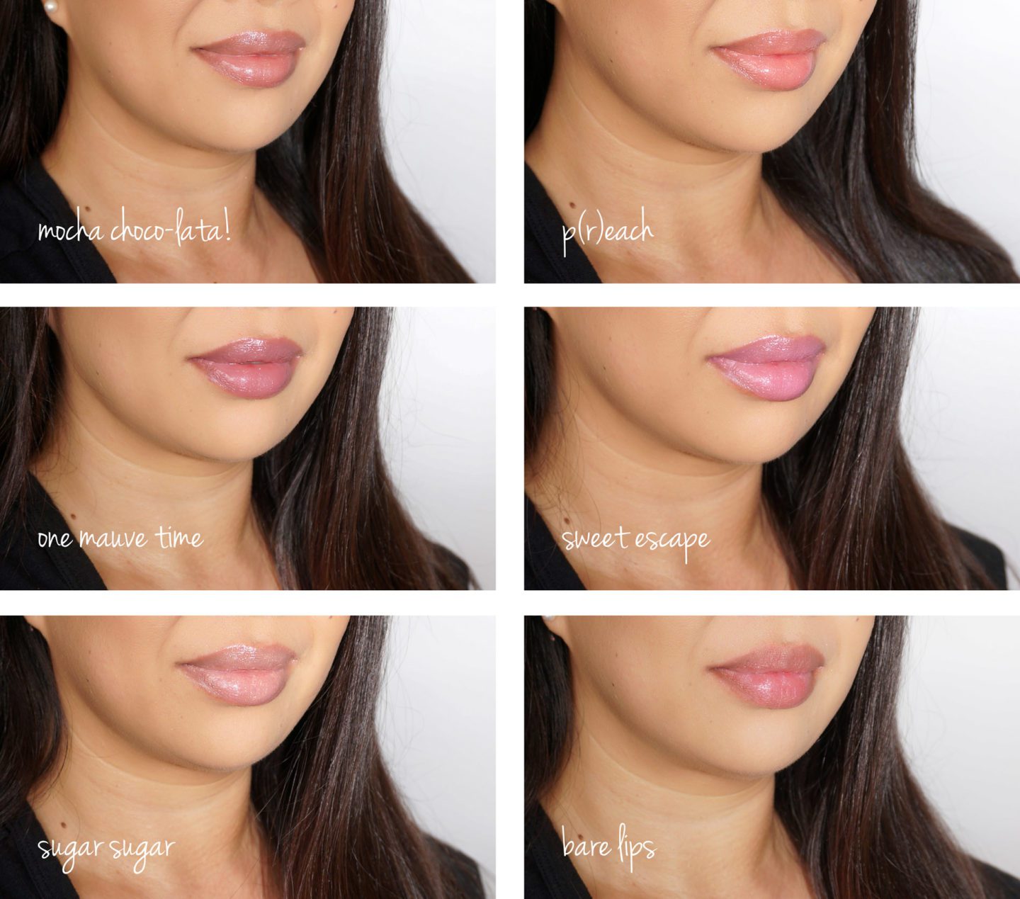 Marc Jacobs Beauty Enamored Hydrating Lip Gloss Stick Mocha Choco Lata, Sweet Escape, One Mauve Time, P(r)each, Sugar Sugar | The Beauty Look Book