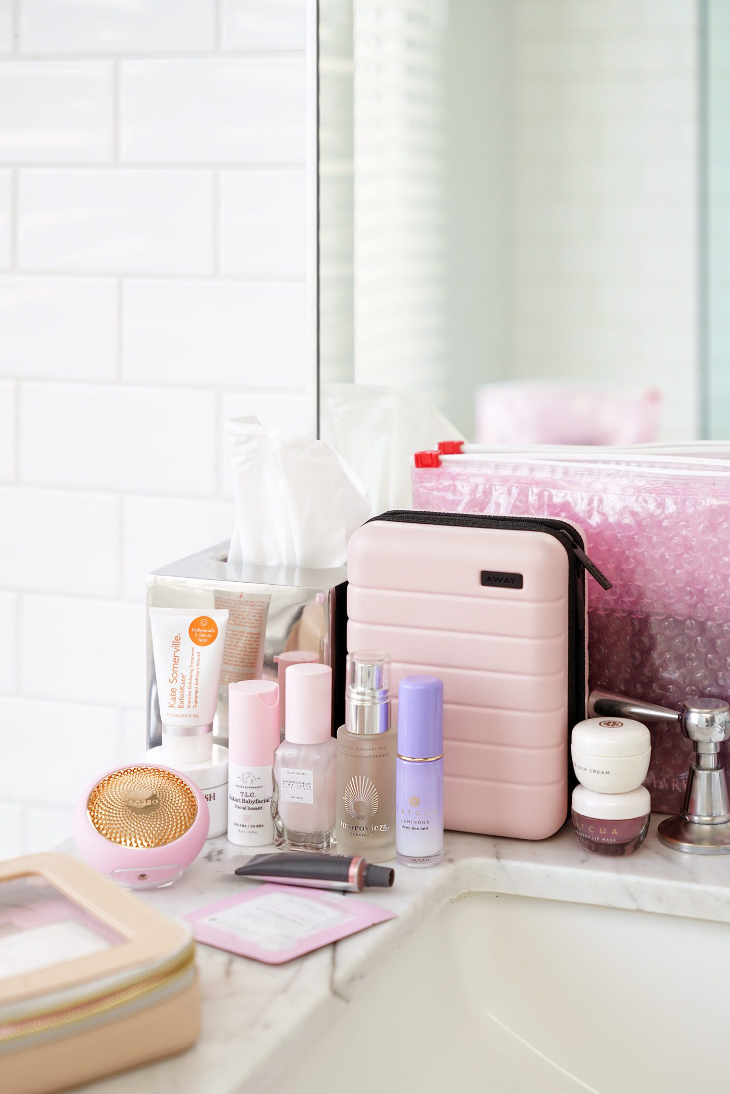 Travel Skincare Favorites, Foreo UFO, Tatcha Dewy Skin Mist, Glow Recipe Watermelon Juice | The Beauty Look Book