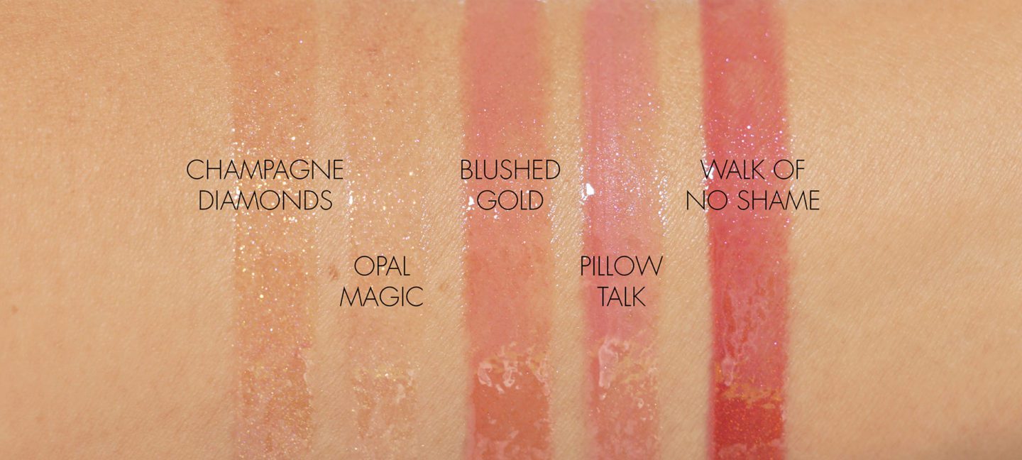 Charlotte Tilbury Jewel Lips Gloss swatches via The Beauty Look Book