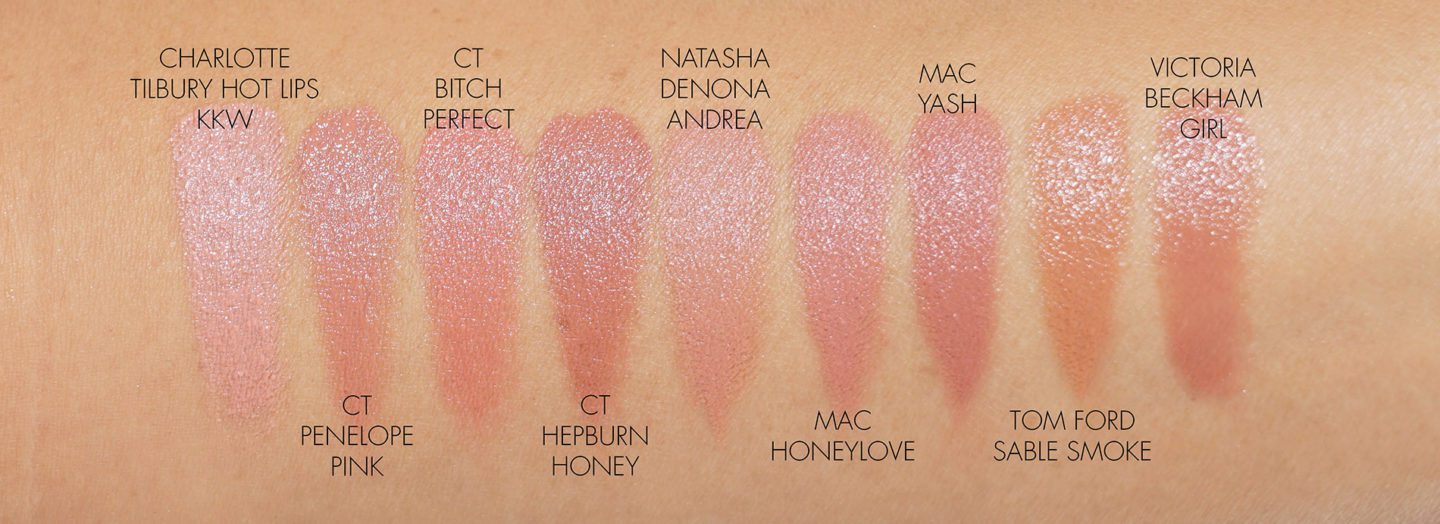 Natasha Denona Andrea Lipstick swatch comparisons | The Beauty Look Book