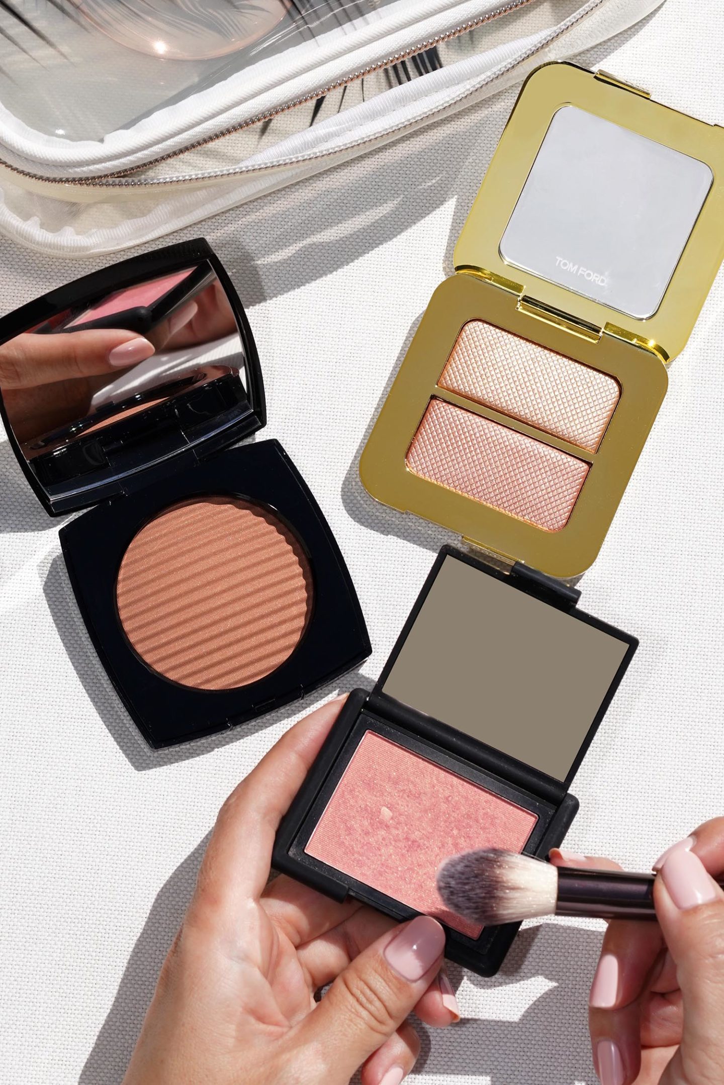 Vacation Makeup Essentials Chanel Les Beiges, NARS Orgasm, Tom Ford Reflects Gilt